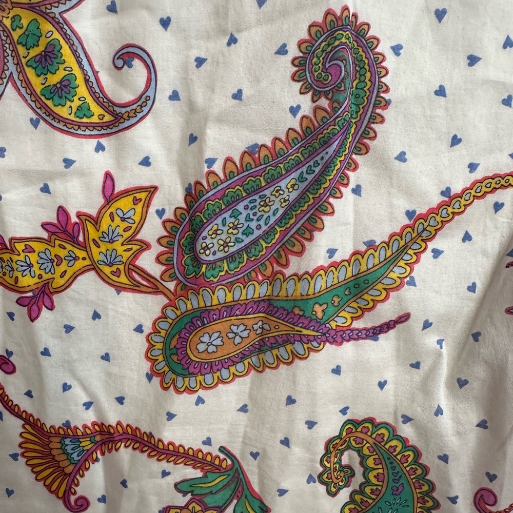 Talbots White Ruffled Flutter Sleeve Paisley Blouse - Picture 4 of 8